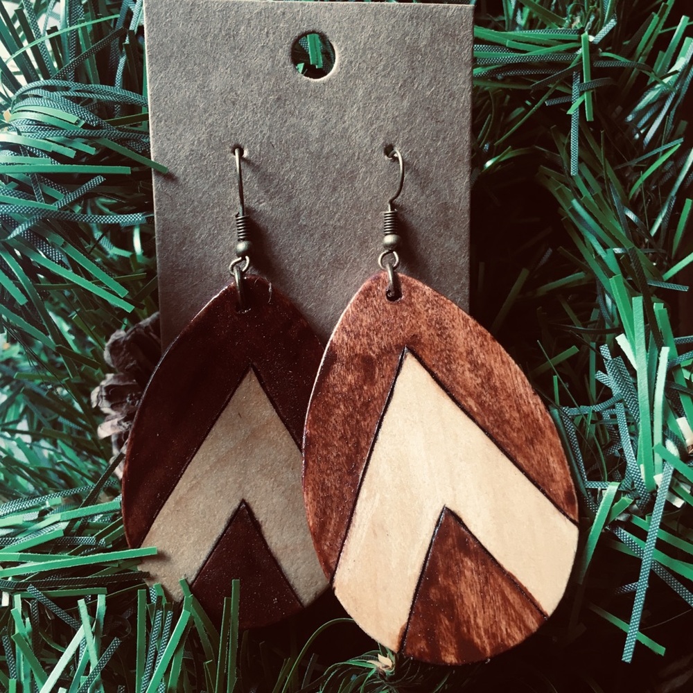 Handmade chevron earrings